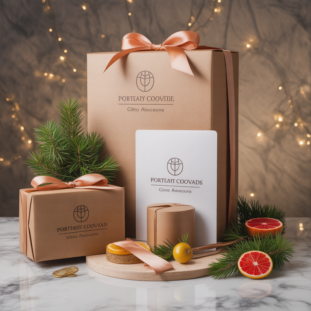 Professional corporate gift packaging with branded elements